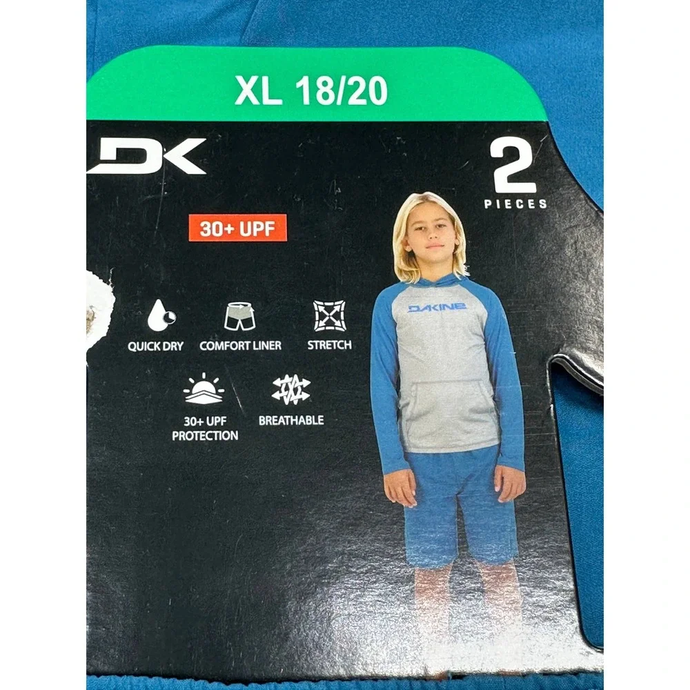 Dakine Kids Blue Swim Trunks XL 18/20‎ Quick Dry 30+ UPF Stretch Board Shorts